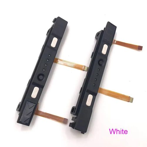 Curseur En Plastique Pour Nintendo Switch Ns Joy-Con, Ensemble De Rail De Contrôleur Avec Câble Flexible, Complet Droit Gauche Avec Bouton-Oled Blanc