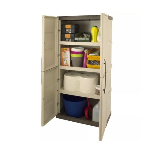 Armoire de rangement 2 portes 3 Etagères 70 x 39 x 165cm ARTPLAST