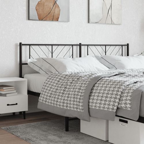 Vidaxl Tête De Lit Métal Noir 193 Cm