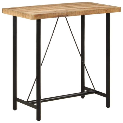Vidaxl Table De Bar 110x55x107 Cm Bois Massif De Manguier Et Fer
