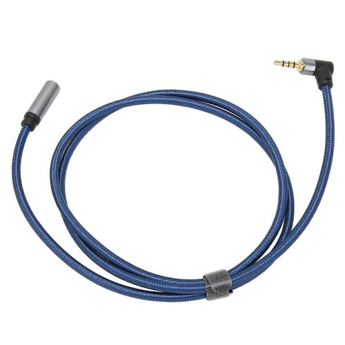 Câble audio femelle à mâle 3,5 mm Rallonge audio à 4 conducteurs à 90 degrés 1 m / 3,3 pieds