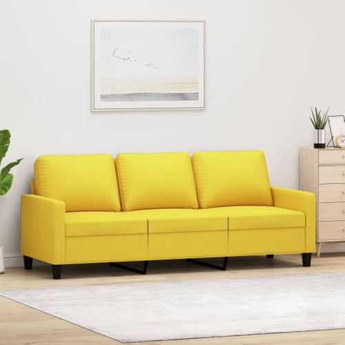 Vidaxl Canapé À 3 Places Jaune Clair 180 Cm Tissu