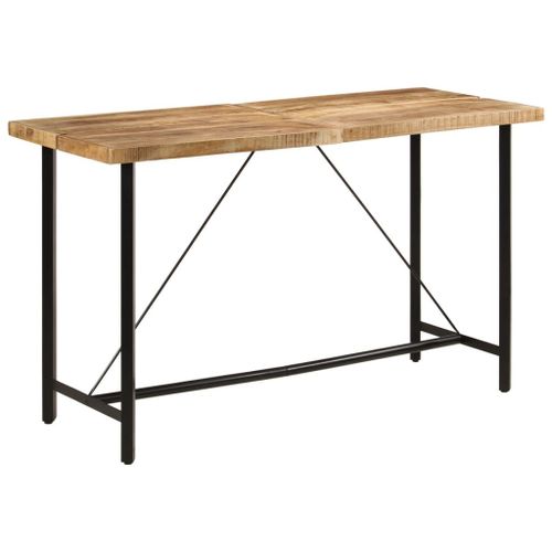 Vidaxl Table De Bar 180x70x107 Cm Bois Massif De Manguier Et Fer