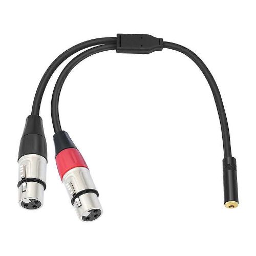 Double adaptateur XLR vers 1/8 femelle, câble mini-jack symétrique (3,5 mm) femelle vers microphone, pour haut-parleur Mi