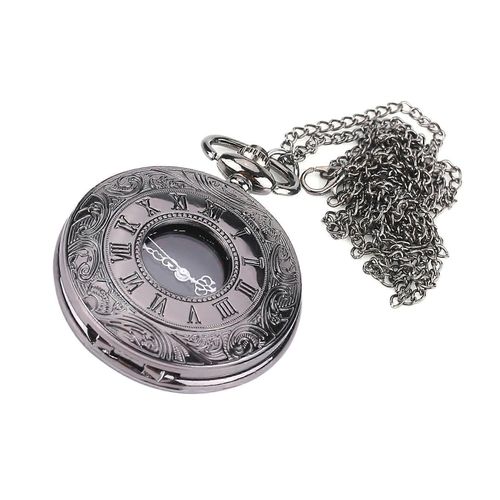 Classique Quartz Analogique Alliage Montre De Poche Collier Pendentif Avec Chaîne