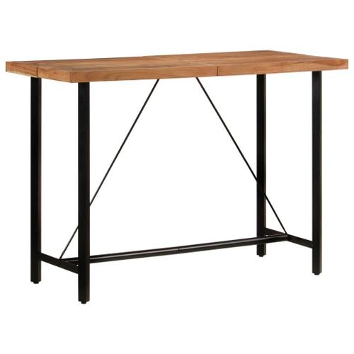 Vidaxl Table De Bar 150x70x107 Cm Bois Massif D'acacia Et Fer