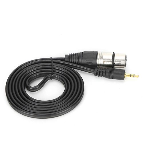 Câble de microphone 3,5 mm mâle vers XLR femelle Cordon de microphone en PVC pour appareil photo numérique et PCBlack 1,5 m / 4,9 pieds