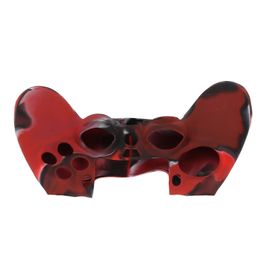 Housse De Protection Antidérapante En Silicone Avec 1 Paire De Poignées De Pouce Pour Manette Ps4 (Rouge Camouflage Pour Poignées De Pouce En Silicone Ps4)