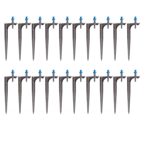 20 pcs/sac goutteur d'irrigation avec le sol insert goutte à goutte d'arbres fruitiers émetteurs d'irrigation pour le jardinage90 degrés (bleu)