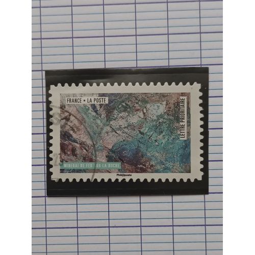 L218 -- Timbre Oblitéré France Autoadhesif N ° 1513 -- Année 2018 -- " La Nature À L'?uvre, Effet De La Nature Ou D'animaux Sur L'eau, Le Sable Ou Le Métal . Minerai De Fer Sur La Roche ".