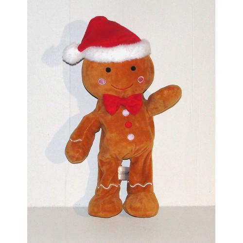 Peluche Noel Bonhomme Pain D Epice Dansant Et Chantant We Wish You A Merry Christmas Sergent Major 32cm