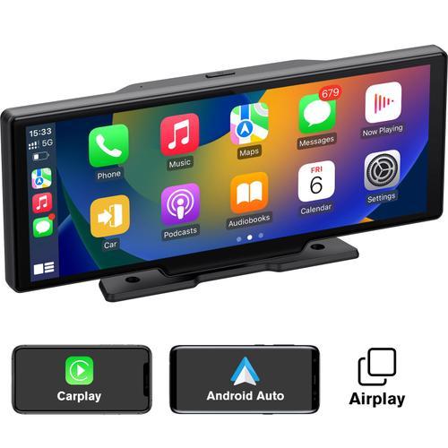 AWESAFE GPS Voiture Carplay sans Fil, 10.1 HD Écran Tactile, Airplay,  Android Auto avec Fonction d'enregistrement de caméra