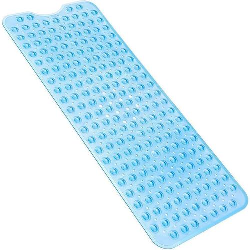 Anti Derapant BaignoireTapis De Bain Antiderapant Extra Long Tapis Baignoire?apis Bain Antidérapant?Anti Derapant Douche avec Ventouse 100 x 40cm (Bleu Transparent)