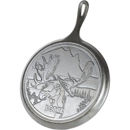 Poêle En Fonte Lodge Wildlife Series-26,67 Cm Avec Scène D'élan, 26,67 Cm, Noir