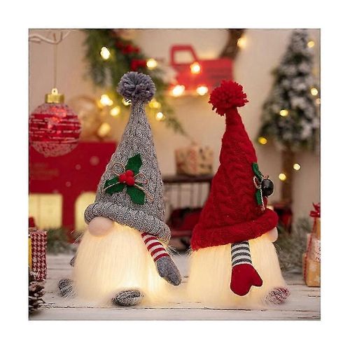 ornement de Noël tricot chapeau illuminé Rudolph poupée sans visage Gnome poupée fournitures