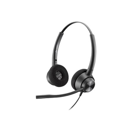 Poly EncorePro 320 - EncorePro 300 series - micro-casque - sur-oreille - filaire - Quick Disconnect - noir - Conformité TAA - Certifié pour Skype for Business