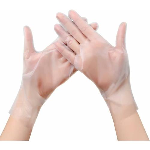 Lot De 100 Gants Jetables En Tpe, Transparent Jetable En Polyéthylène Travail Nettoyage Gants, Non Poudré, Imperméables, Gants De Sécurité Alimentaire Pour La Cuisine (Medium),