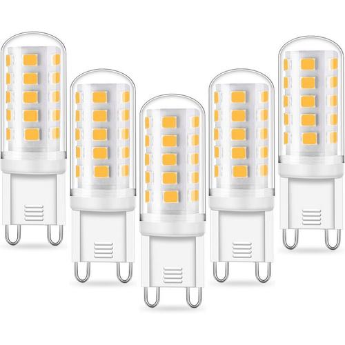 Ampoule G9 Led 5w Equivalent 33w 40w G9 Halogène, 420lm, Mini Lampe, Blanc Chaud 3000k, Sans Scintillement, Ac220-240v, Non-Dimmable, Lot De 5 [Classe Énergétique A+] Adélala