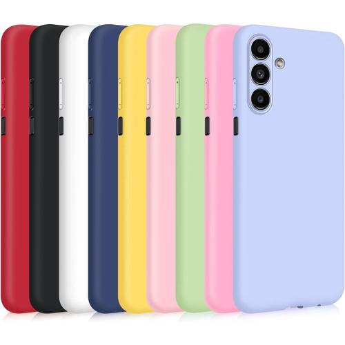 9x Coque Pour Samsung Galaxy A13 5g, Étui Antichoc Unie Couleur Ultra Mince Souple Silicone Flexible Tpu Housse - Noir, Bleu Foncé, Jaune, Violet, Rose, Rouge, Blanc, Vert Menthe, Rose Foncé