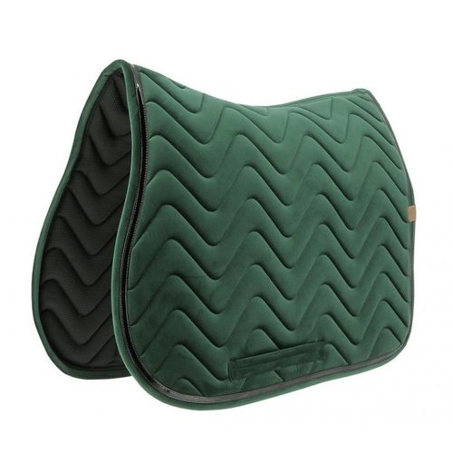 Tapis De Selle Equithème "Glossy" - Couleur : Vert Foncé , Taille : Cheval - Dressage