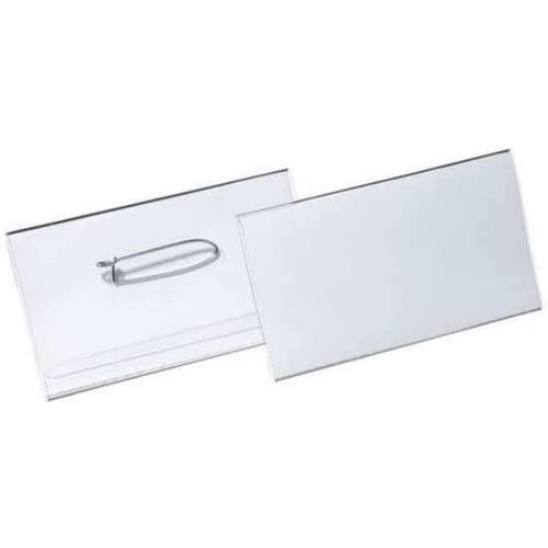 Durable Paquet 50 Porte-Badges 54x90 Mm Avec Epingle Transparent