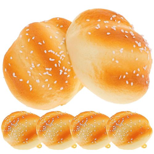 6pcs Pu Rouleau De Sésame Pain Modèle Simulation Pain Jouet Photo Accessoires Maison Gâteau Décor