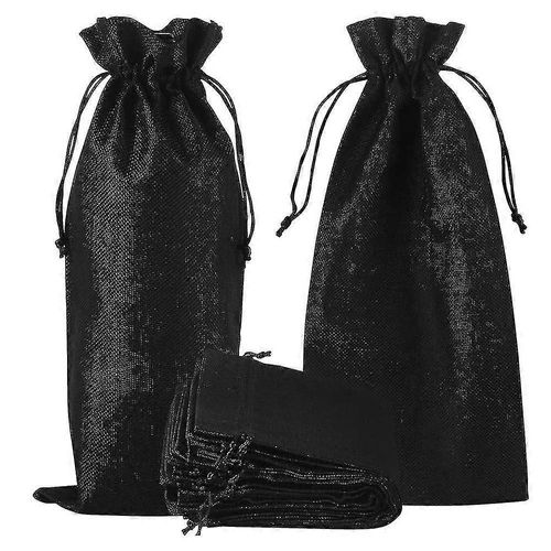 10pcs Jute Jute Toile de Jute Sacs de vin Cordon coulissant, Bouteille en tissu de Hesse Sacs cadeaux pour Blind Taste Halloween Pa