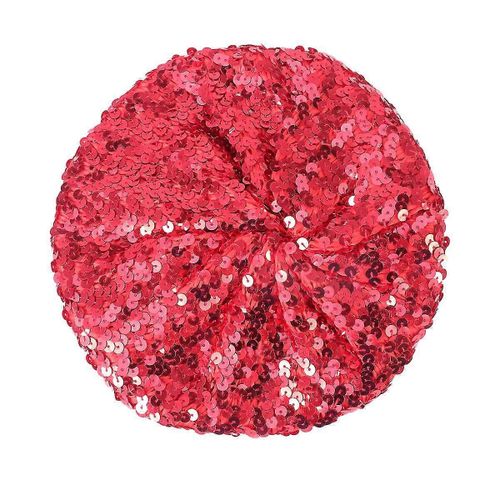 Femmes Mode Bérets Sparkle Sequins Beanie Chapeau Costume Accessoires Pour La Performance De Danse (Rouge)