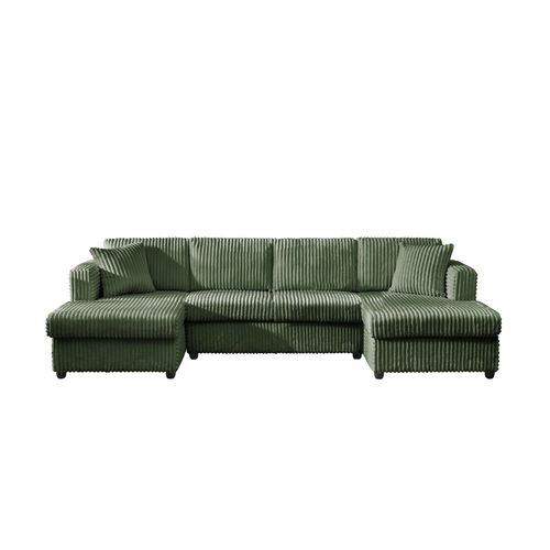 Fauteuil Inclinable Moderne Yhl Voyura Ls2219-Green Avec Coussin De Dossier En Velours Côtelé Et Mousse - Vert