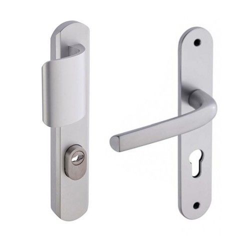 Poignées palière/béquille sur plaques - sûreté - argent - Secumax Up VACHETTE