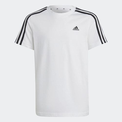 T-Shirt Coton À 3 Bandes Essentials Adidas - White / Black - 11-12a