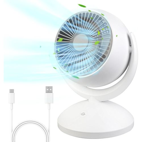 lbgwp60-Ventilateur De Table Silencieux Avec 4 Vitesses Et Inclinaison Réglable À 120 ° Pour Pièces De 15 M², Puissant Circulation D'Air Turbo 3D Pour Bureau, Chambre À Coucher, Salon