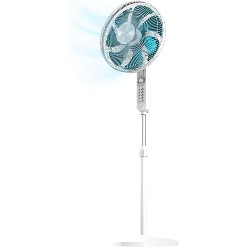 lbgwp60-Ventilateur Sur Pied Energysilence 610 Flow - 70 W, Diamètre 30 Cm, 7 Pales, 4 Vitesses Et Minuterie Jusqu'À 2 Heures, Oscillation Automatique À 90º, Hauteur Réglable