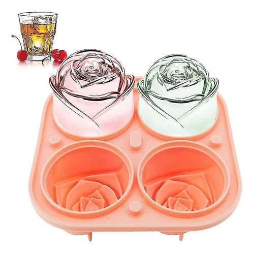 Moules À Glaçons En Forme De Rose, En Silicone, En Forme De Fleur, Pour Refroidir Le Whisky, Les Cocktails, Le Bourbon, Le Jus, Sans Bpa