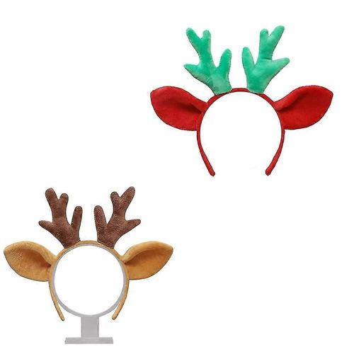 Lot De 2 Serre-Têtes En Bois De Renne Pour Fêtes De Noël Et De Fin D'année, Serre-Têtes Pour Déguisements
