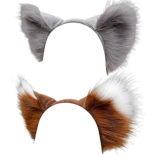 Lot De 2 Serre-Têtes En Fausse Fourrure De Renard Faits À La Main Pour Halloween