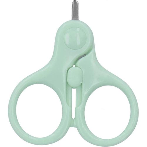 Ciseaux À Ongles Pour Nouveau-Né, Lime À Ongles Pour Bébé, Ciseaux À Tête Ronde Avec Boucle De Sécurité, Coupe-Ongles Pour Bébé (Vert) (1 Pièce)