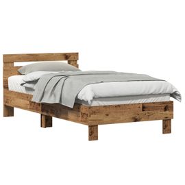 Vidaxl Cadre De Lit Rustique Bois Ancien Bois Massif 90 X 190 Cm