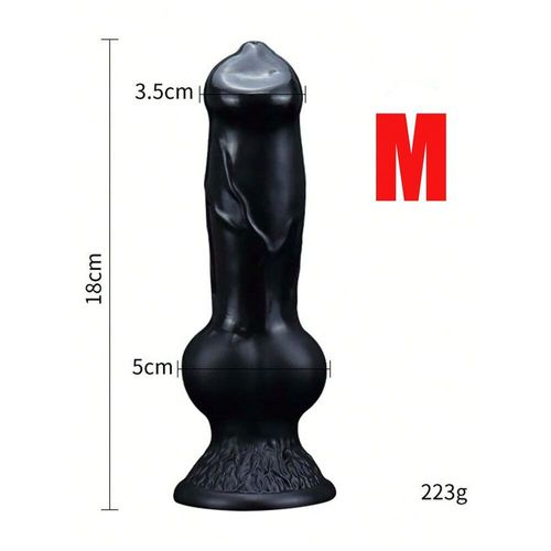 Silicone Animal Chien Gode Réaliste Poussée M-Xxl Plug Anal Vaginal Adultes Jouets Sexuels Pour Femmes Hommes Masturbateurs Faux Pénis Grand - Type Black-M