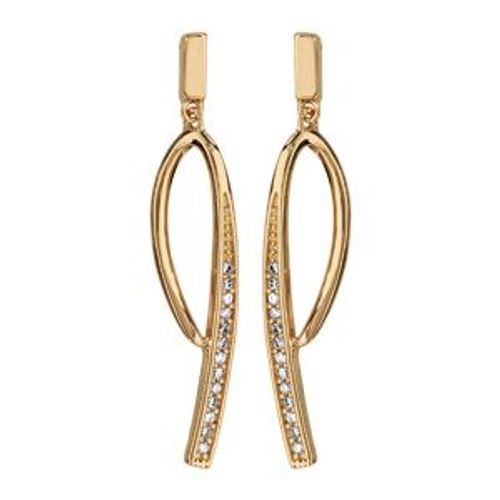 Boucles D'oreille Tige Plaqué Or Oxydes Blancs Sertis