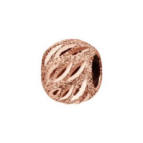 Thabora Charms Coulissant Argent Et Dorure Rose Boule Ciselée Diamantée Ajourée 10x5mm