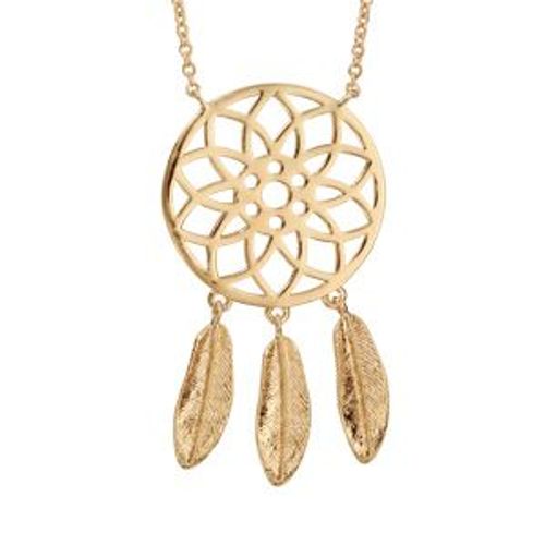 Collier Plaqué Or Attrape Rêve 40+4cm