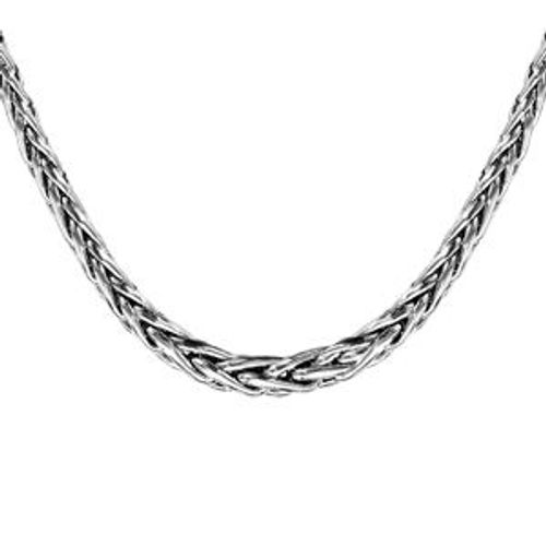 Collier Argent Rhodié Maille Palmier En Chute 46cm