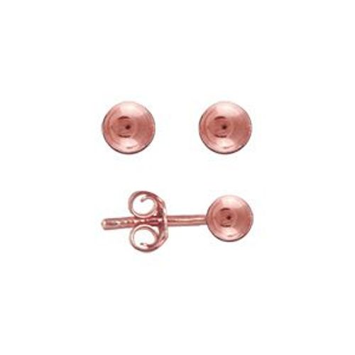 Boucles D'oreille Tige Plaqué Or Rose Boule Diamètre 4mm