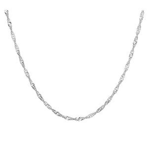 Chaîne Argent Rhodié Maille Singapour 1,5mm 45cm