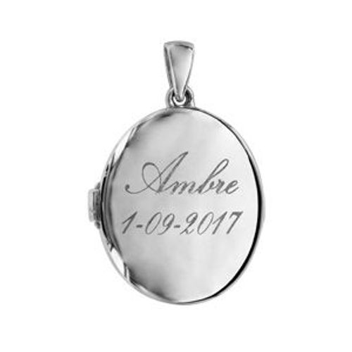 Pendentif Cassolette Ovale 20mm Argent Rhodié Vierge (1 Ou 2 Photos Droite Et Gauche)