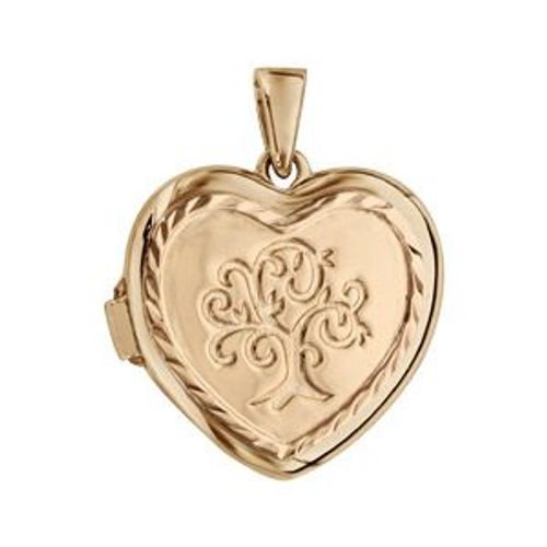 Pendentif Cassolette Coeur Avec Arbre De Vie 20mm Argent Et Dorure Jaune (1 Ou 2 Photos Droite Et Gauche)