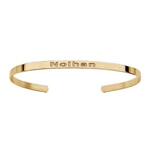 Bracelet Plaqué Or Jaune Esclave Ouvert Ruban 3mm Diamètre 56 Par 47mm