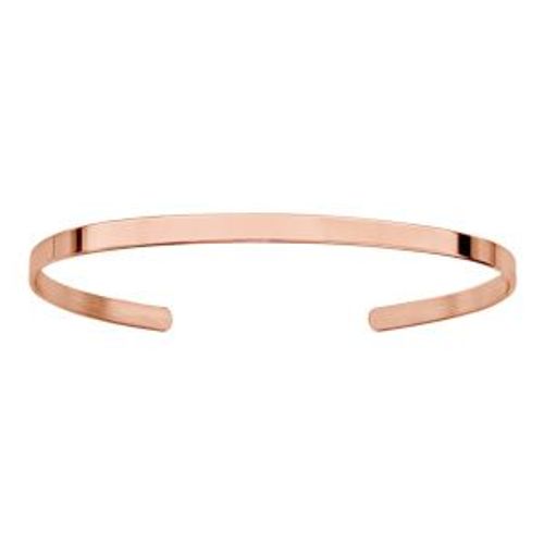 Bracelet Plaqué Or Rose Esclave Ouvert Ruban 3mm Diamètre 56 Par 47mm