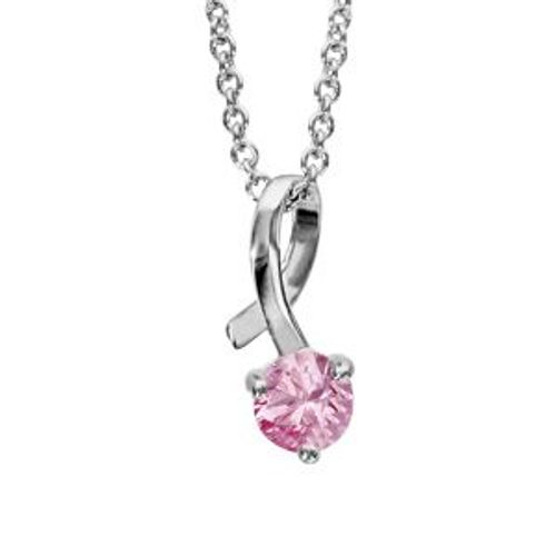 Collier Argent Rhodié Oxyde Rose Serti 40+4cm